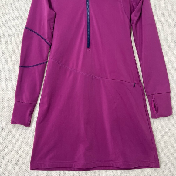 Title Nine Hooded Regulator Dress S Purple Activewear Stretchy Quarter Zip Sport - Picture 3 of 16